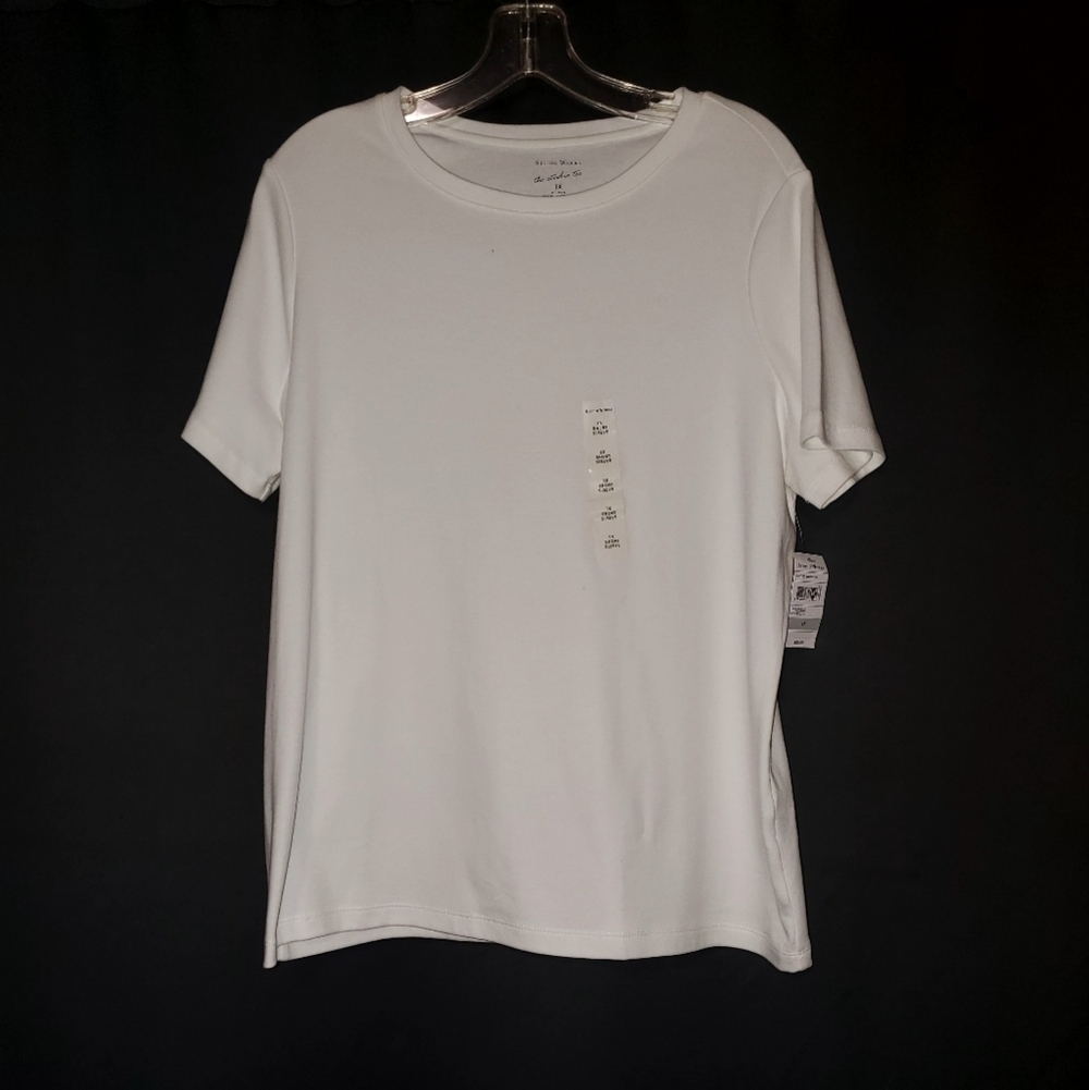 Basic White Tee Studio Works Size 1X NWT